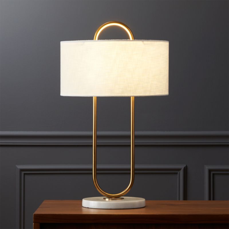 Warner marble base store floor lamp