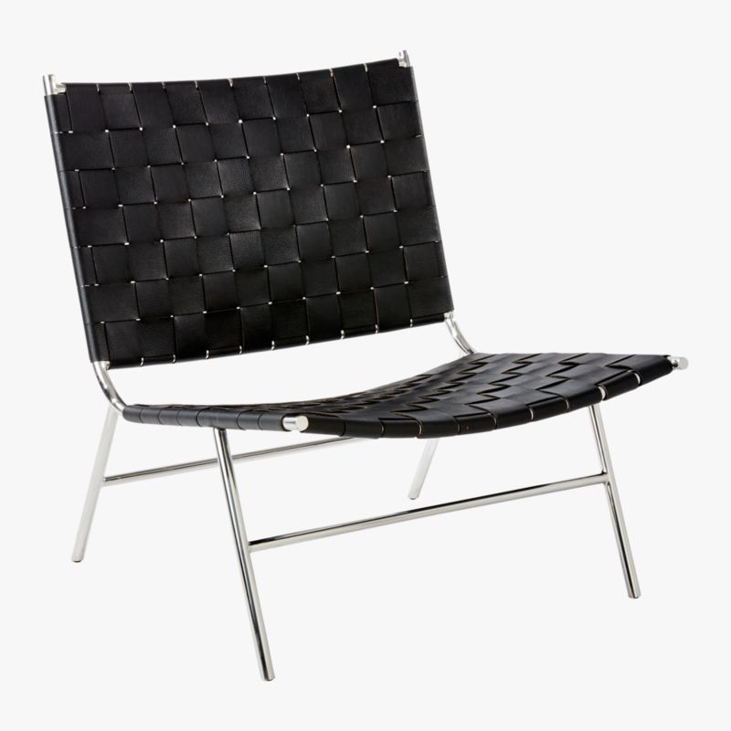 CB2 June Catalog 2018 Black Woven Leather Chair