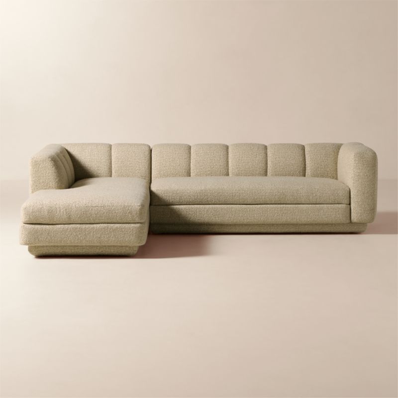 Stormo 4-Piece L-Shaped Ivory Boucle Sectional Sofa
