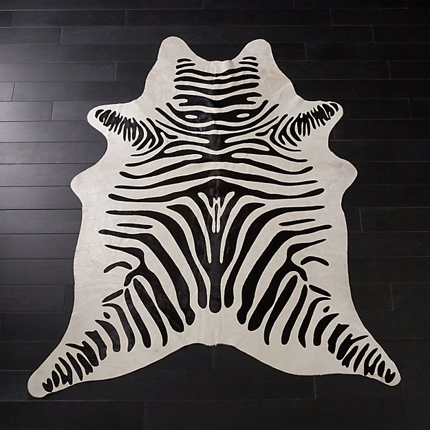Faux Zebra Hide Rug 5'x8' CB2