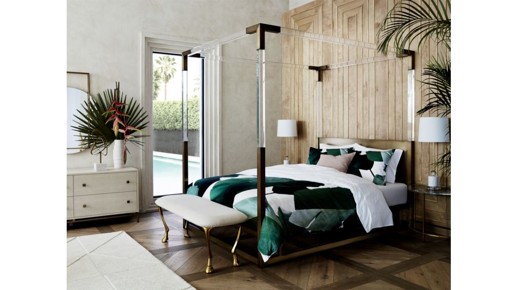 Acrylic Canopy Bed Queen + Reviews CB2