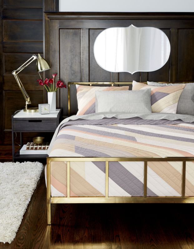 CB2 - Spotted our Alchemy Shiny Brass Bed and Catch-All Storage