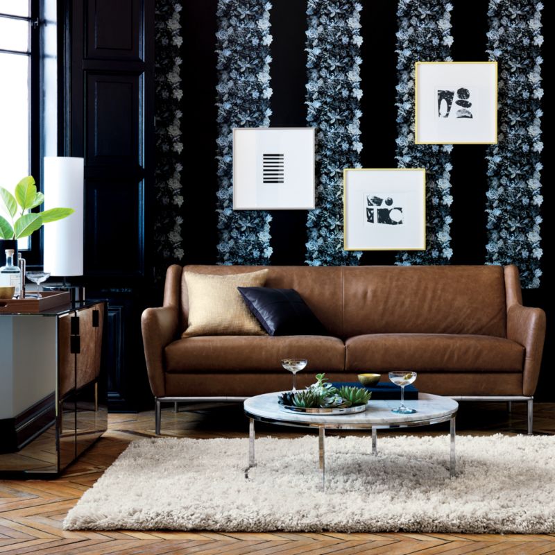 Cb2 Alfred Leather Sofa | Baci Living Room