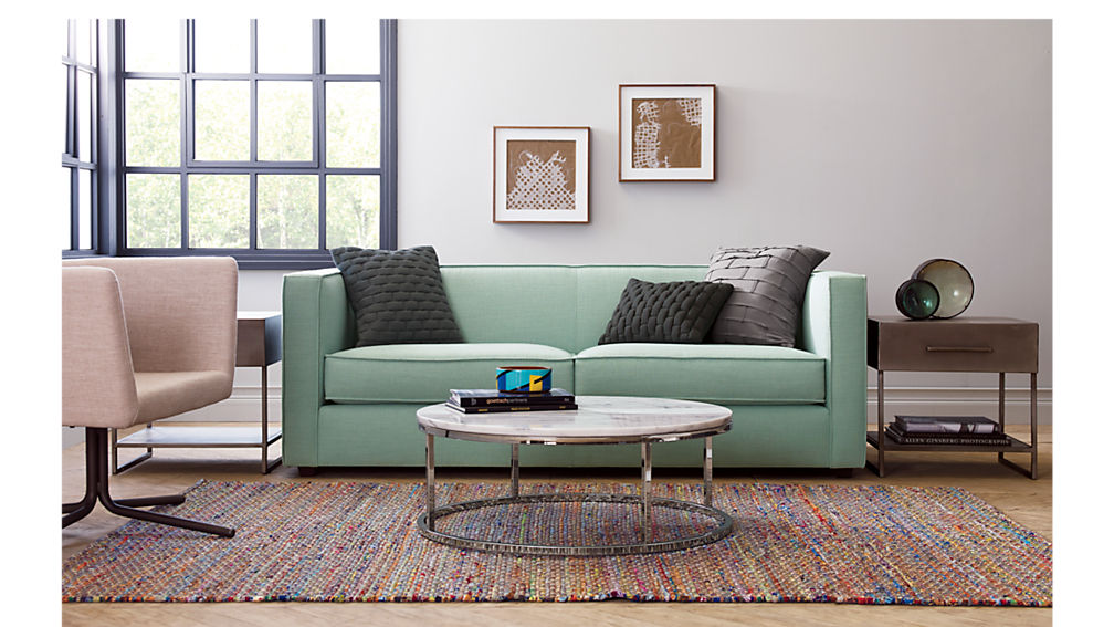 smart round marble top coffee table | CB2 - ... smart round marble top coffee table ...