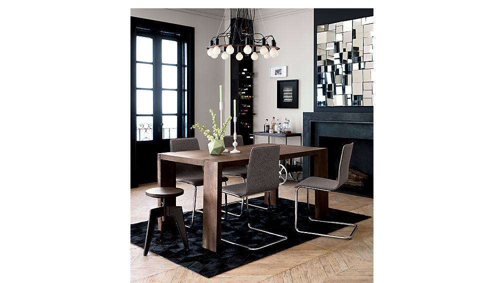 blox 35x63 solid mango wood dining table | CB2