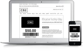 CB2 Gift Cards. Buy Online, Check Card Balance | CB2