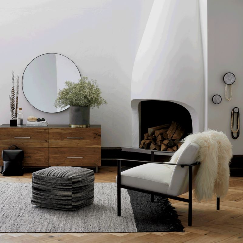 Infinity Black Round Wall Mirror 36 + Reviews | CB2