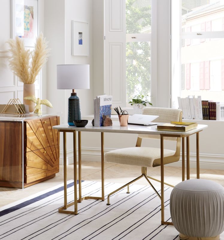 Cb2 dahlia store marble desk