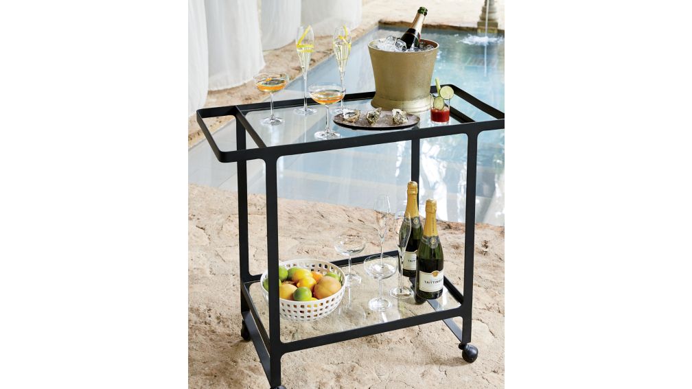 Dolce Vita Outdoor Bar Cart on Wheels in bar carts, dining storage