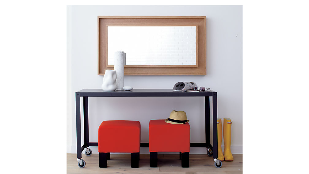 gocart carbon rolling console table CB2