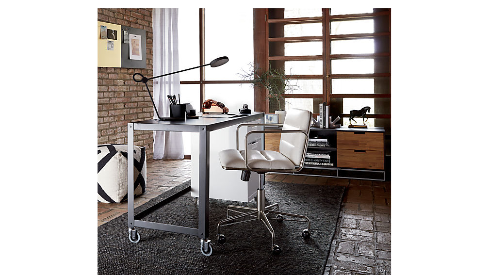 gocart carbon rolling desk CB2