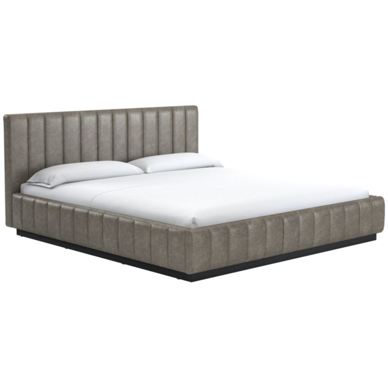 Forte Bello Black Leather Queen Black Bed