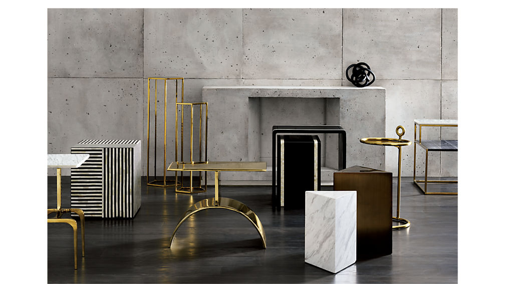 Tri Brushed Bronze Side Table CB2