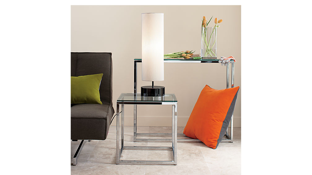 smart chrome and glass side table | CB2