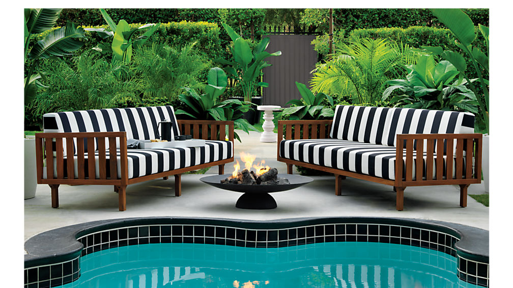 tropez black and white stripe sofa CB2