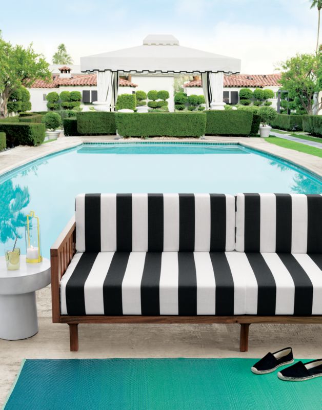 Tropez Black and White Stripe Sofa