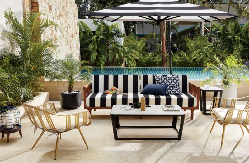 Tropez Black and White Stripe Sofa
