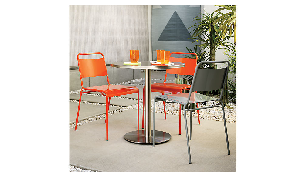 watermark stainless steel bistro table | CB2